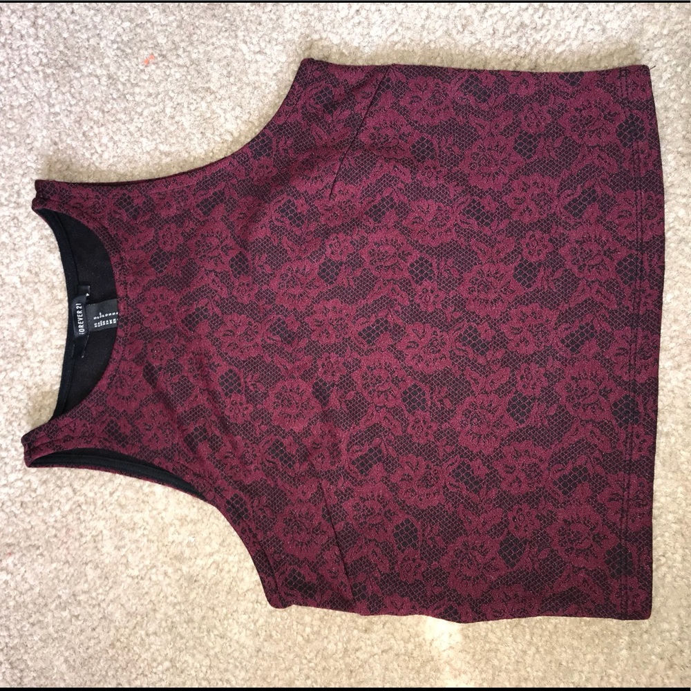 Forever 21 burgundy crop top